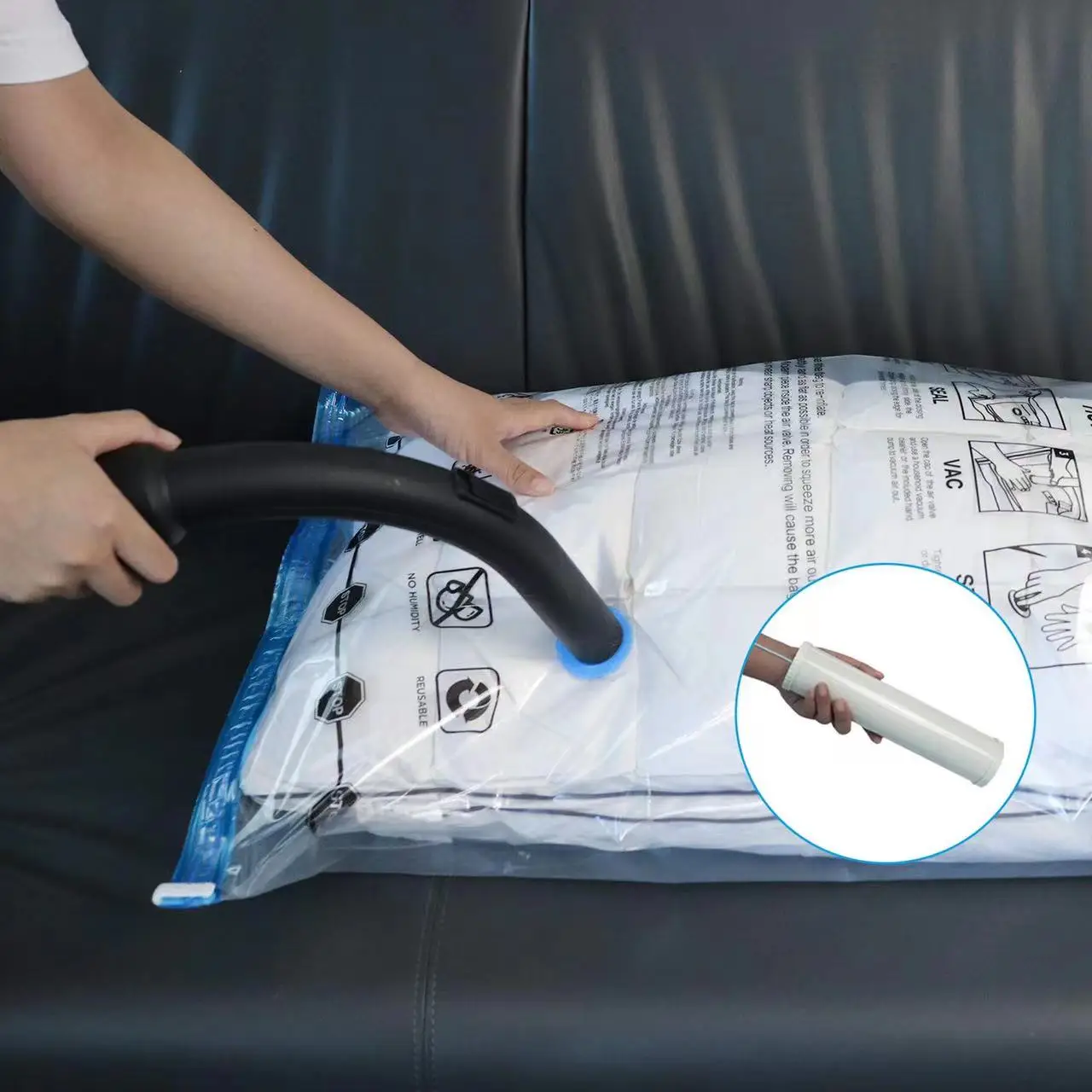 Amazon Wholesale Stock PE PA 80 Micron Durable and Reusable Sets Wholesale Vacuum Sealer Compressed Bag for Clothes Storage