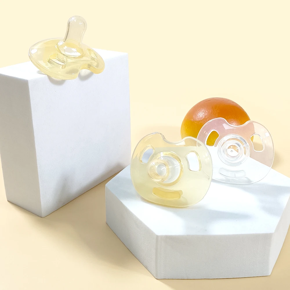 High Temperature Resistant Safety Pacifier Feeder Flat Head Silicone Newborn Nipple For Baby Sleep Soother Toys