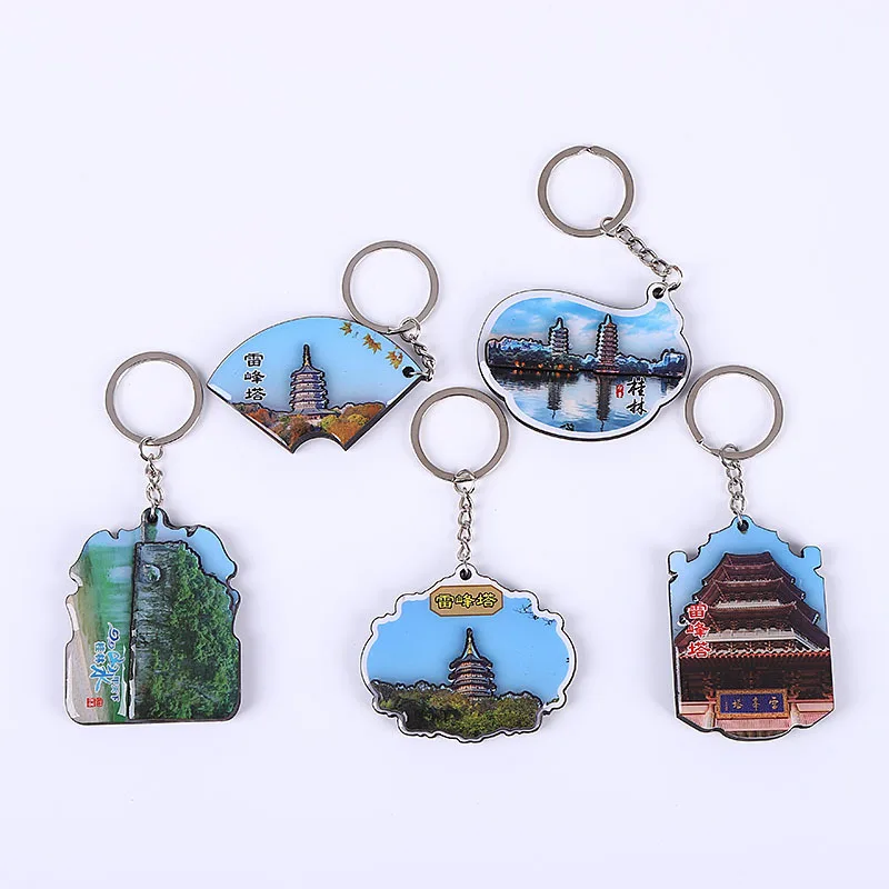 Креативный деревянный брелок-капельница Живописный район ландшафтный дизайн ориентир производство кулонов для ключей оптовая продажа