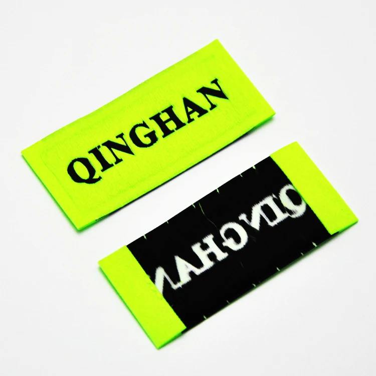 Adhesive apparel woven label heat transfer iron on label woven label making machine producing tag