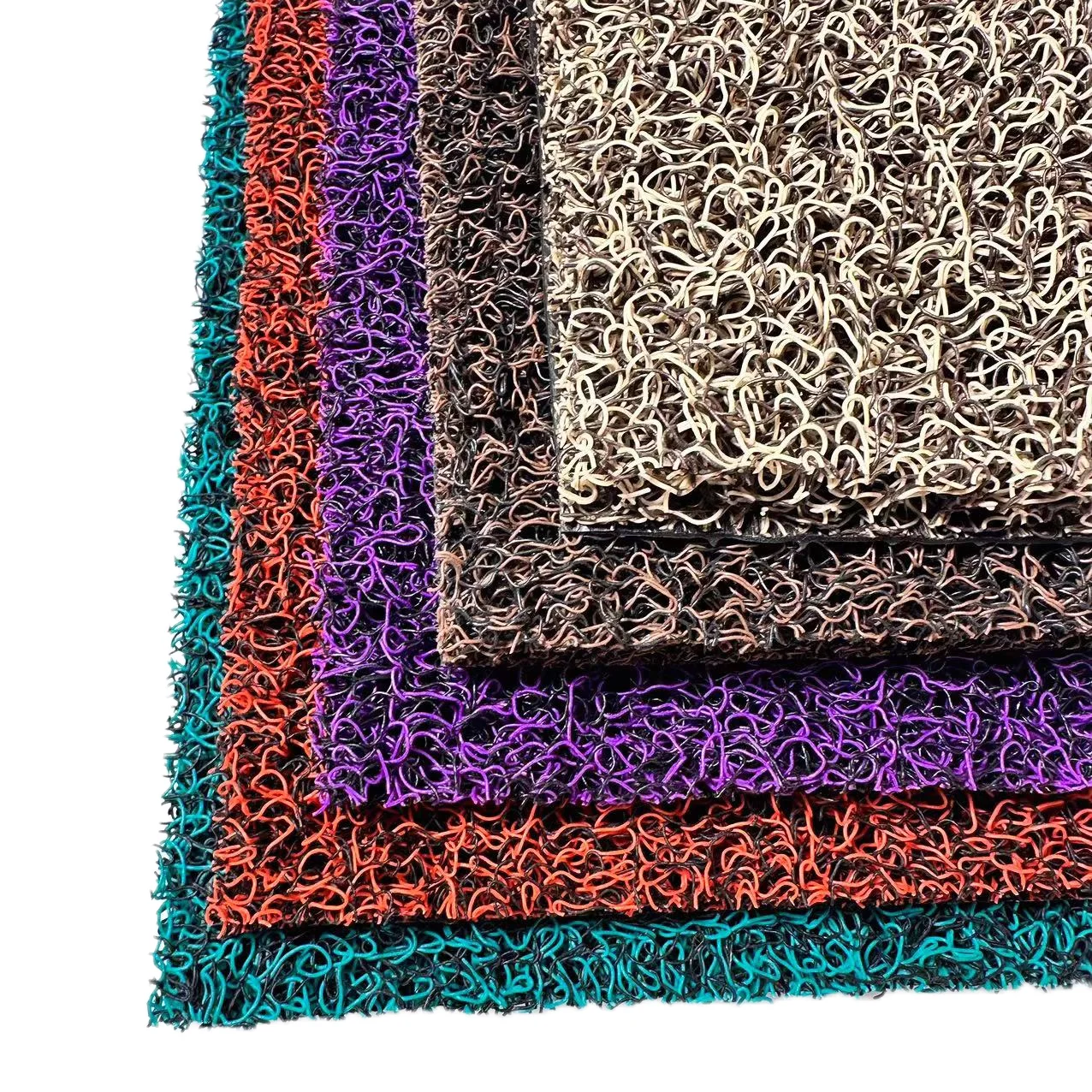 Customization Environmental Noodles Spaghetti Spike Backing  PVC Coil Floor Mats Carpet