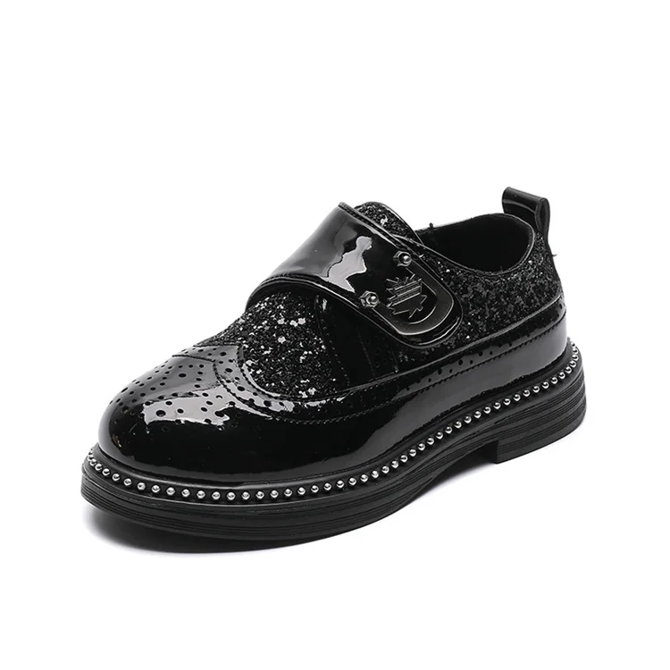 2024 Spring/Summer primary school black English style boys performance shoes Large children soft soled boys leather shoes