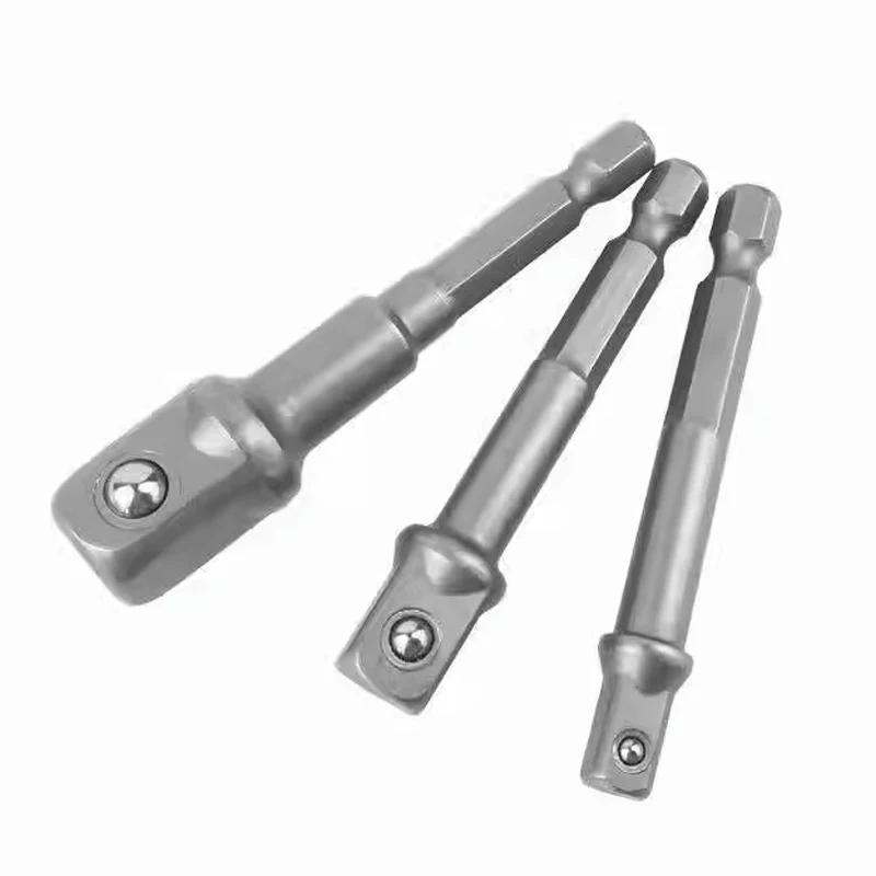 Socket Connecting Rod With Hexagonal Handle To Square Head Small Size 1/4 3/8 1/2 Wind Batch Electric Sleeve Connecting Rod