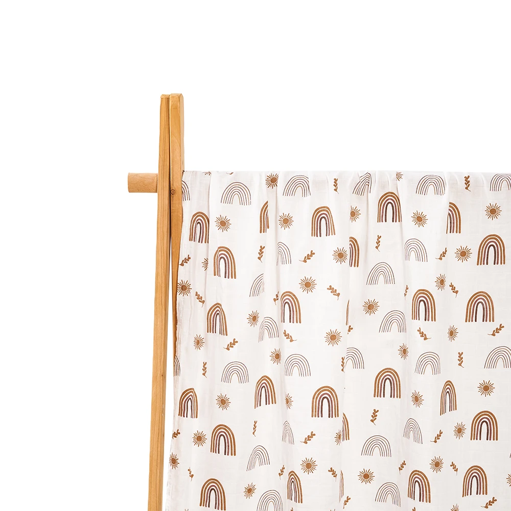 Newborn wraps 70 %bamboo+30% cotton digital printing comfort Baby Muslin Swaddle Blankets