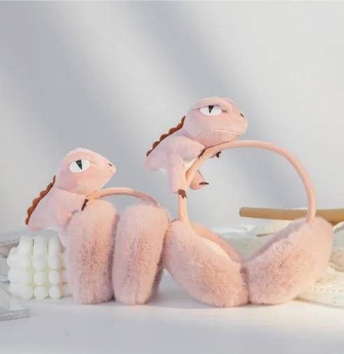 wholesale New Design Plush furry fuzzy pink Thicken warmer rabbit ear bow animal shape cartoon Earmuff