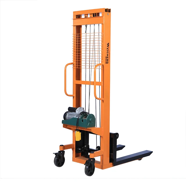 Factory direct sales of high quality warehouse pallet lifting device semi - electric stacker forklift truck