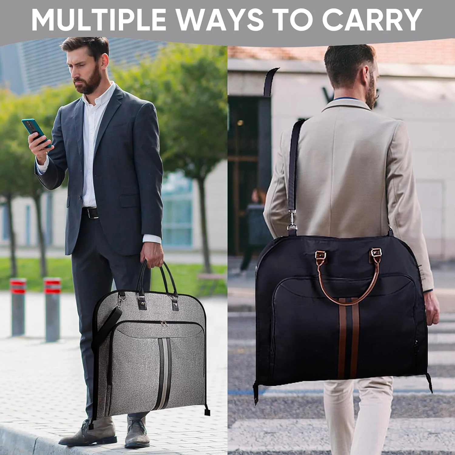 Foldable  Suit Bag Carry on Garment Bag for Hanging Clothes and Travel