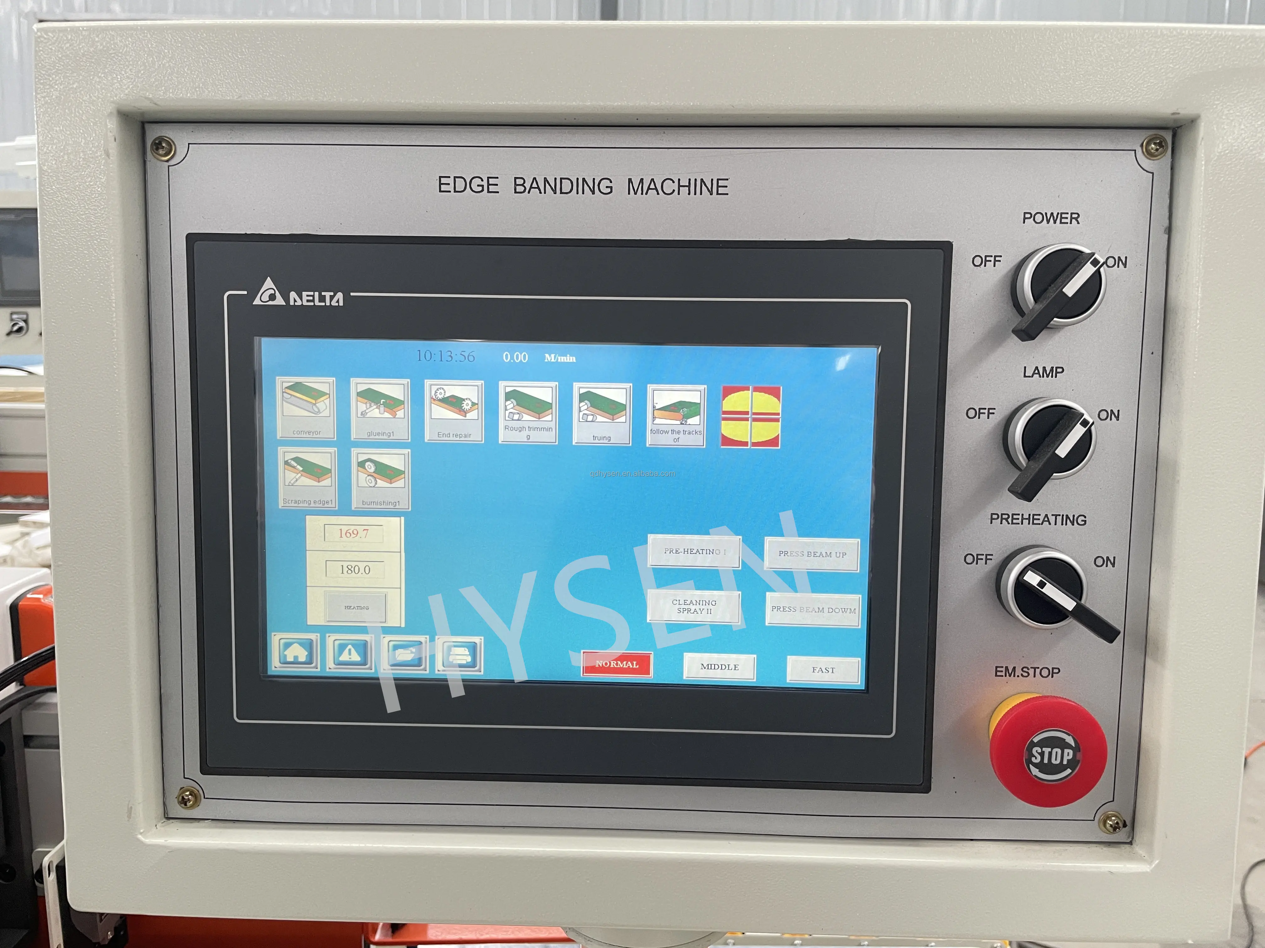 HYSEN woodworking pvc edge banding tape manufacturing machine funiture automatic edge banding machine