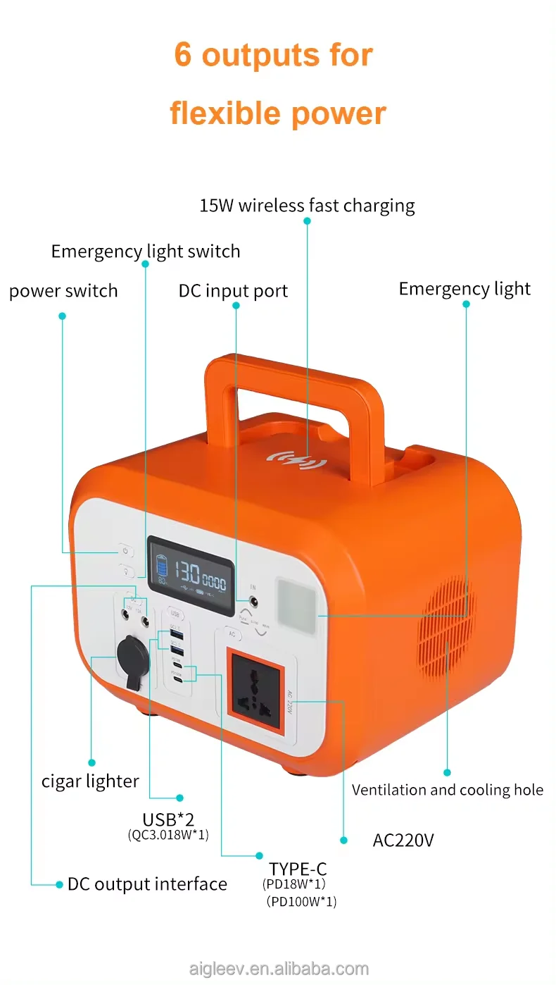 500w Ternary Lithium Battery Home Energy Storages Backup Supplies For Outdoors Portable Power Station