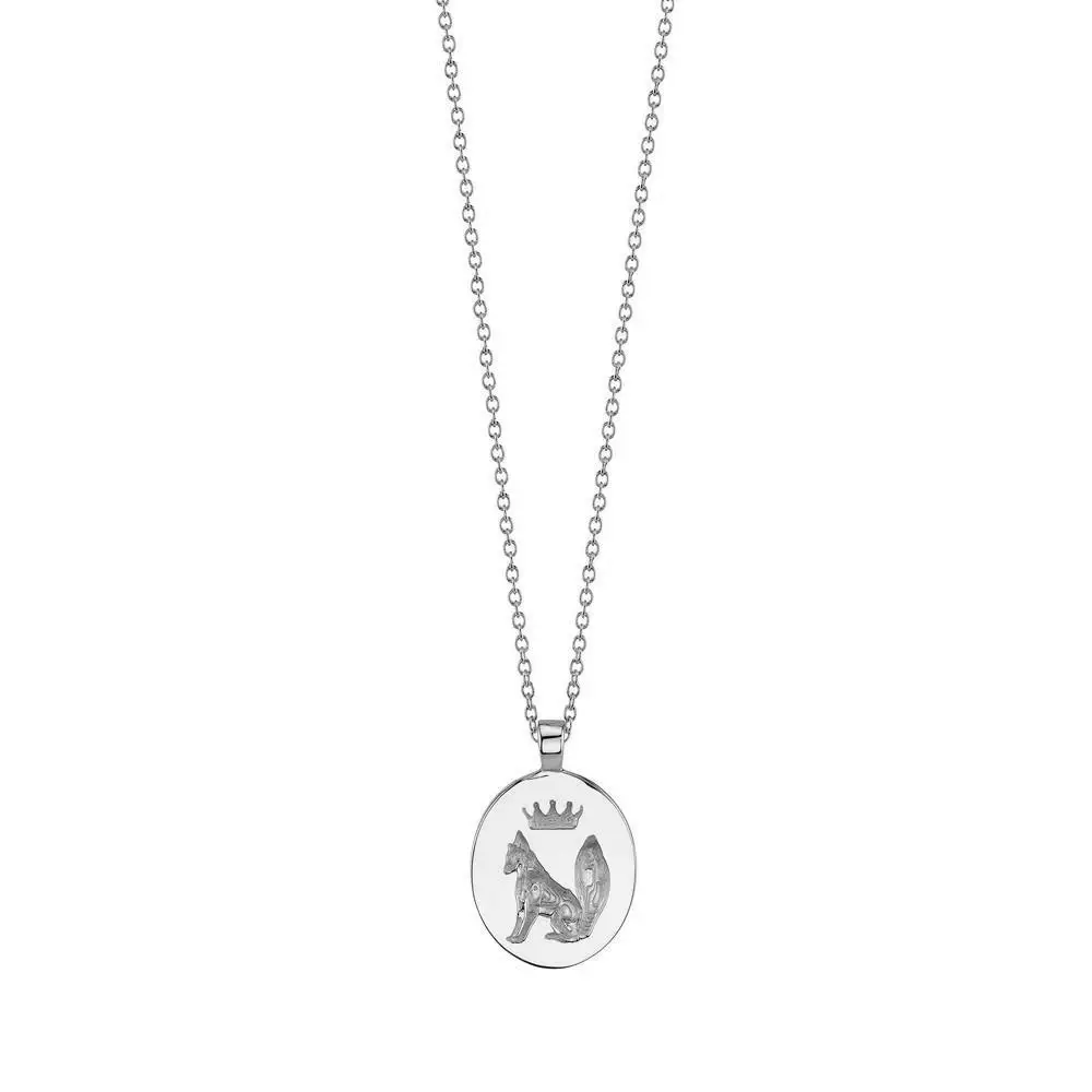 Gemnel dainty 925 silver sterling fox coin pendant jewellery real gold necklace