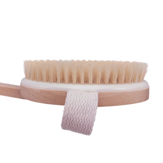 Деревянная щетка, 100% щетина кабана, изогнутая натуральная щетина для отшелушивания кожи, деревянная щетка для ванны, для полного сухого тела