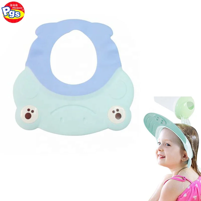 Prodigy Wholesale  baby wash Baby Care cute frog soft silicone shampoo shower hat