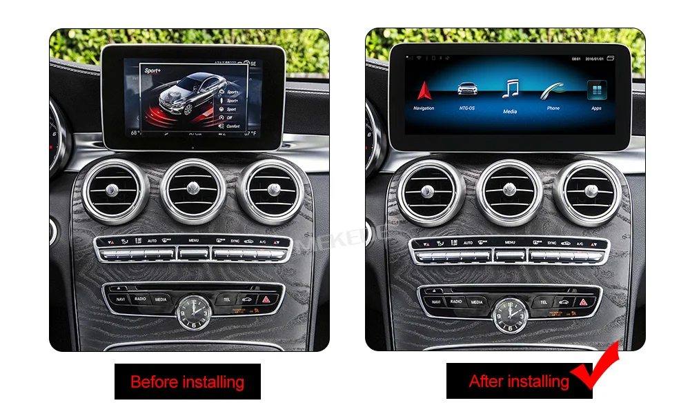 12 5 'Plus Blue-Ray IPS Android автомобильный видеоплеер GPS для Mercedes Benz C Class W205 S205/GLC X253/V 693 W446 без