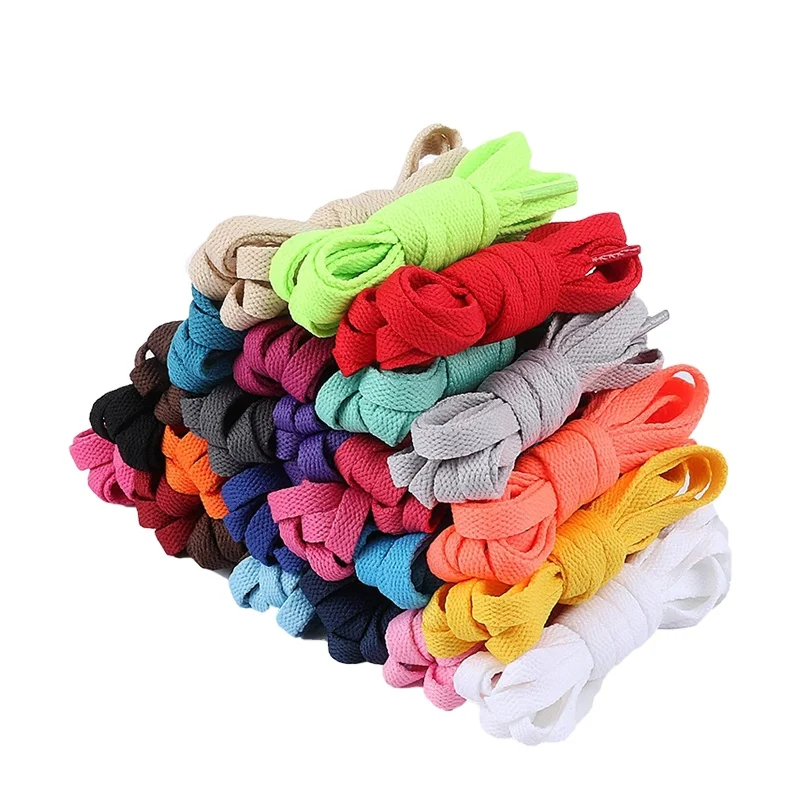Factory wholesale flat shoelaces funky shoe lace for sneaker and white shoes