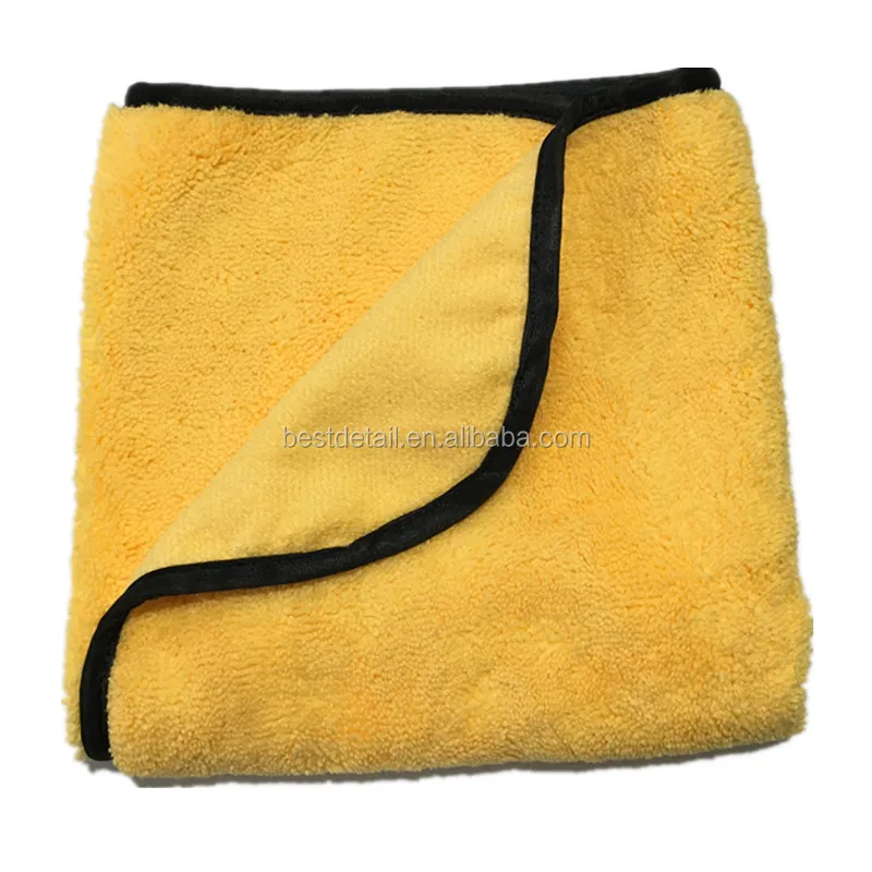 China Wholesale Absorbent Yellow Auto Detailing Buffing Towel 16x24 400 GSM All Purpose Microfiber Cleaning Cloth for Car Wash