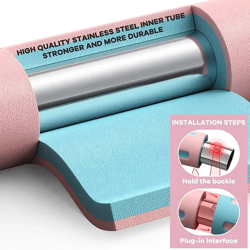 Adult Fitness Equipment Stainless Steel Foam Detachable Hoola Hoops Weighted Body Building wholesale Hula hoops