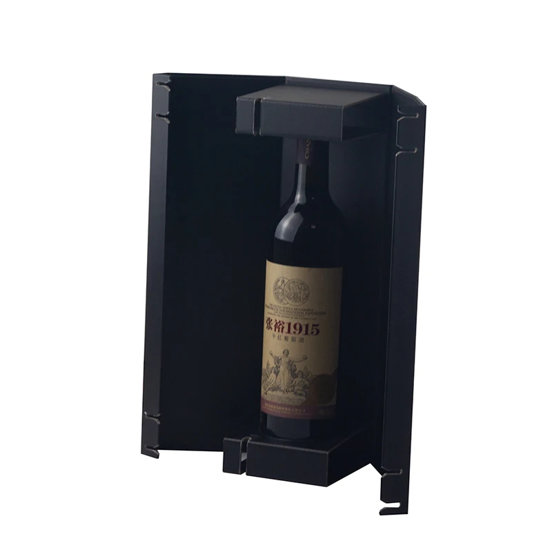 Luxury Magnetic Wine Paper Wine Box For Whisky Packaging Gift Box With Silk Ribbon Handle