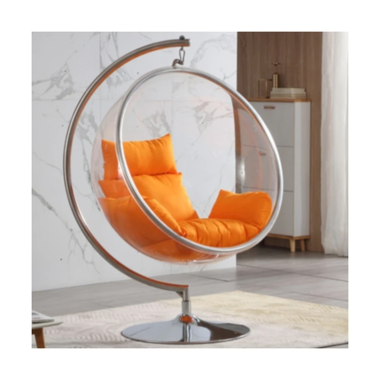 
Leisure hanging transparent acrylic swing bubble ball chair with stand furniture for home or hotel 