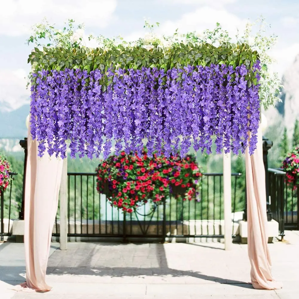 Wholesale Plant Hanging Artificial Flower Decorative Wall Hanging Artificial Wisteria