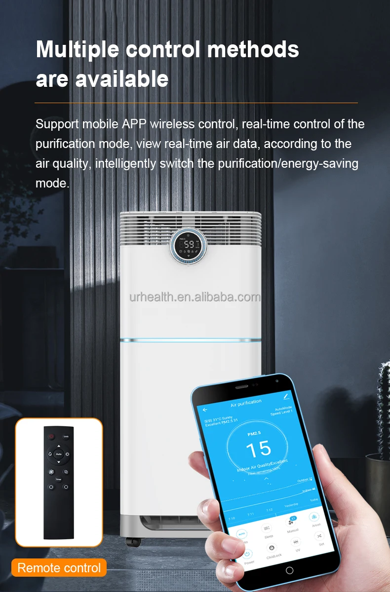Uv Anion Big Smart Home Hepa 13 Or 14 Dropshipping Purifiers 2 In 1 And Humidifier Shenzhen Tuya App Whole House Air Purifier