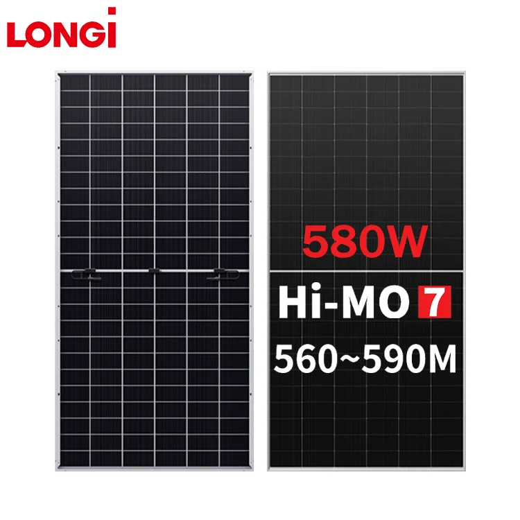 Longi Hi-Mo 7 Solar Panels Half Cell Solar Panel 590 Watts 580w LONGi Himo 7 560w 565w 570w 575w 585w Bifacial Solar Panels