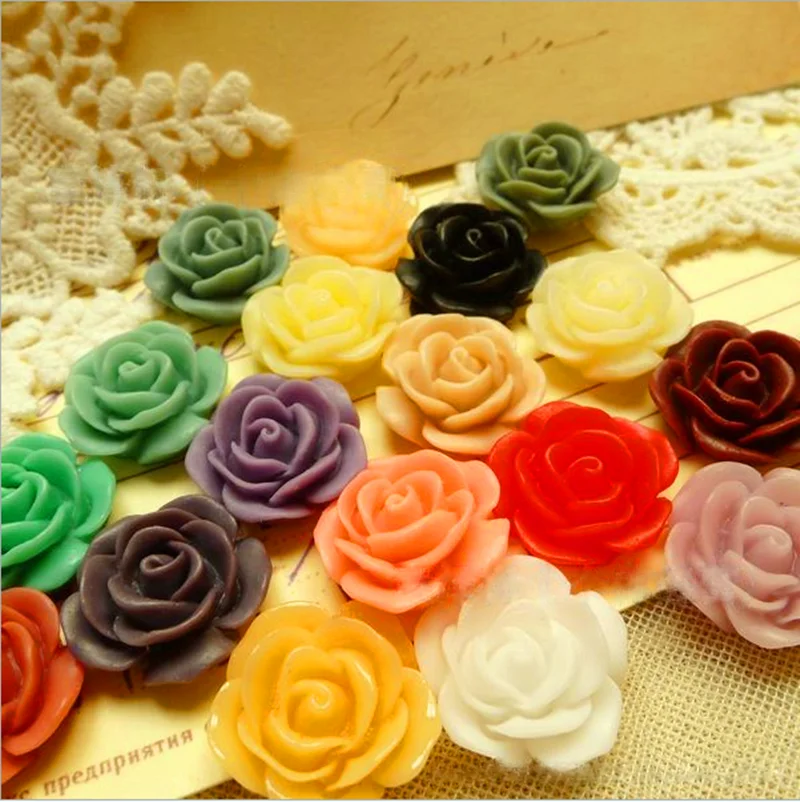 New Products 18mm Flatback Cabochons Matte Resin Flowers Charms for Phone DIY Craft Jewelry Making Accessory
