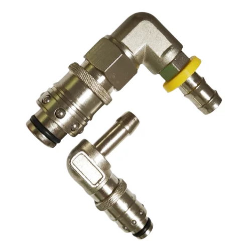 Factory 90 degree elbow galvanization quick hose barb brass release plug fitting