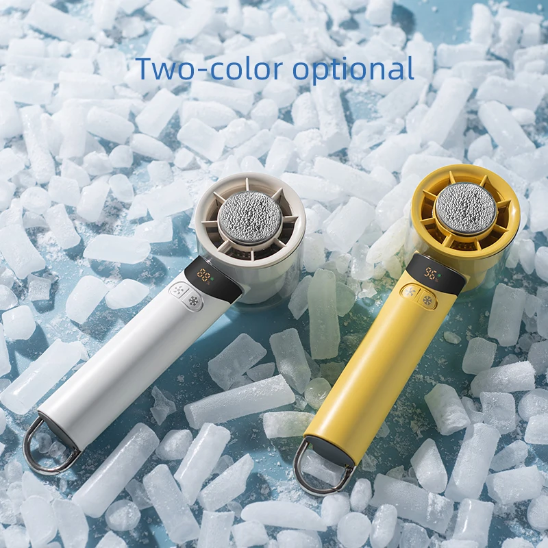 Newest Popular Ice Portable 3000mAh Cooling Mini Fan Rechargeable Handheld  Small Fan With Digital Display Handy Condenser Fan