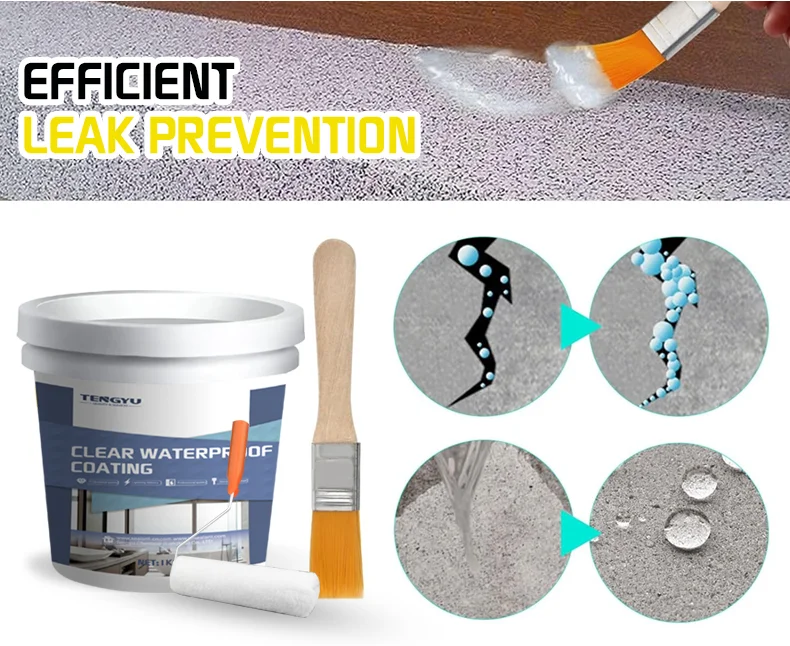 Exterior wall roof toilet leakproof 100g 300g 20kg water proof waterproof transparent waterproof coating