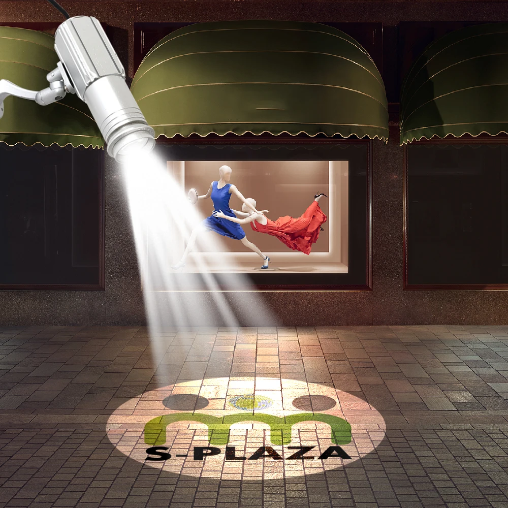 Factory customizable 20w led gobo projector indoor rotating and static gobo projector showroom lamp