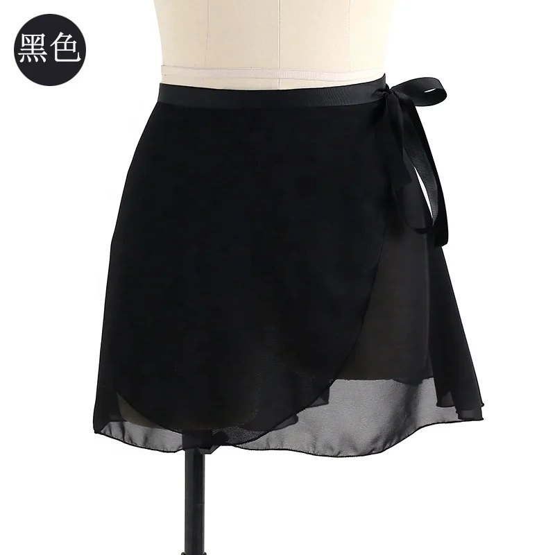 
Adult Dance Gauze Skirt Belt Cheaper Sheer Wrap Skirt With Self-fabric Ties Dance Practice A-line wrap Tutu skirt For Girl 