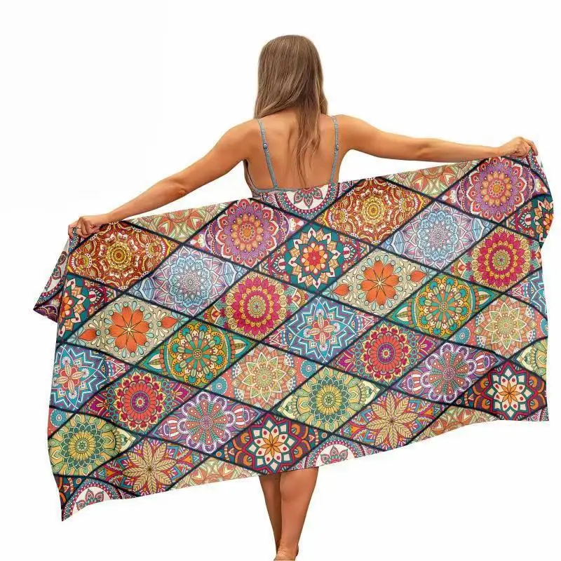 Free Design Custom quick dry Beach Towel Custom Print Fast Shipping Summer Large Beach Towel Microfiber wholesale With Logo