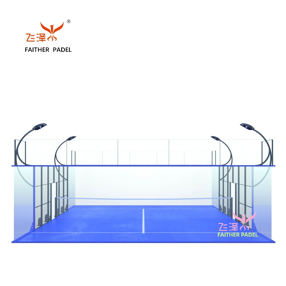 Faither Supply Wholesale Professional  quality  2022 new design double super class full view Paddle  Tennis Court