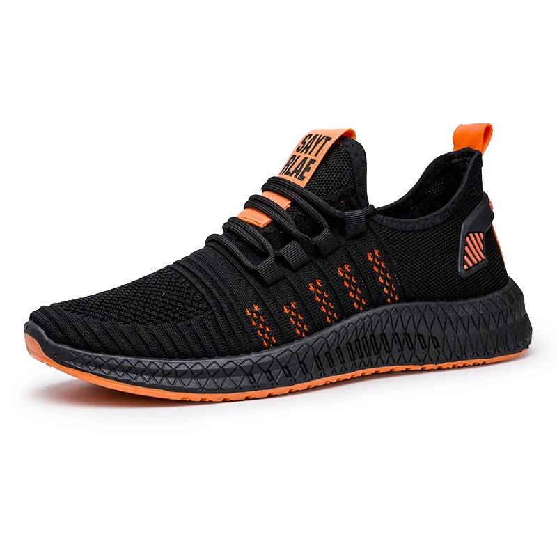 Summer best selling products Flying Weaving Lightweight black Mesh Running Sport casual Shoes for Men
