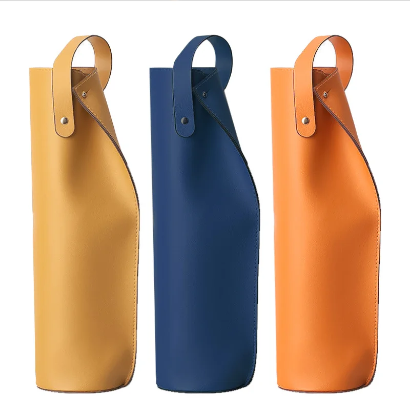 Leather Red Wine Packaging Bag Leather Handbag Carrier Bottle Protection Bag Gift Red Wine Bag