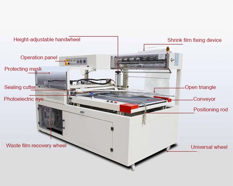 Автоматическая PE пленка коробка бутылка книга термоусадочная туннельная упаковочная машина