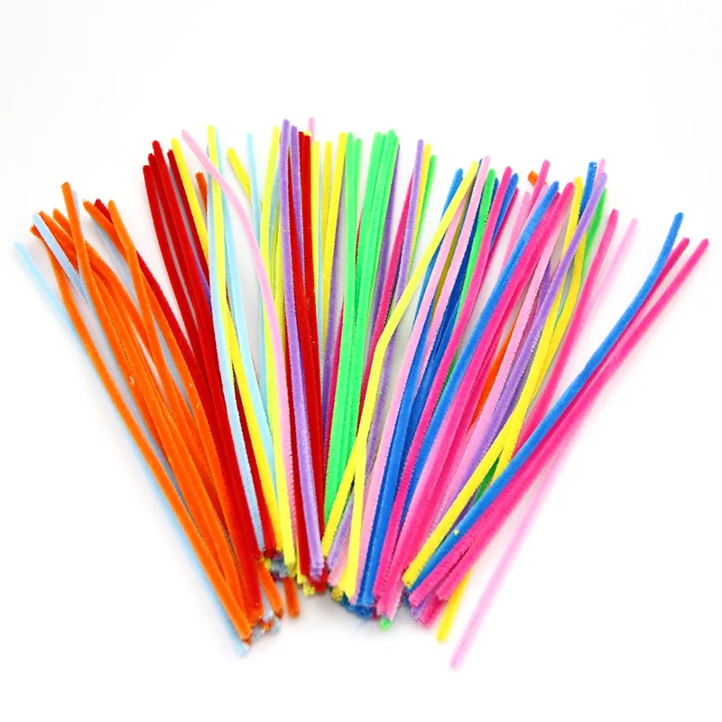 100pcs 30cm Chenille Stems Pipe Cleaners Kids Plush Educational Toy Colorful Pipe Cleaner Toys Handmade DIY Craft Supplies