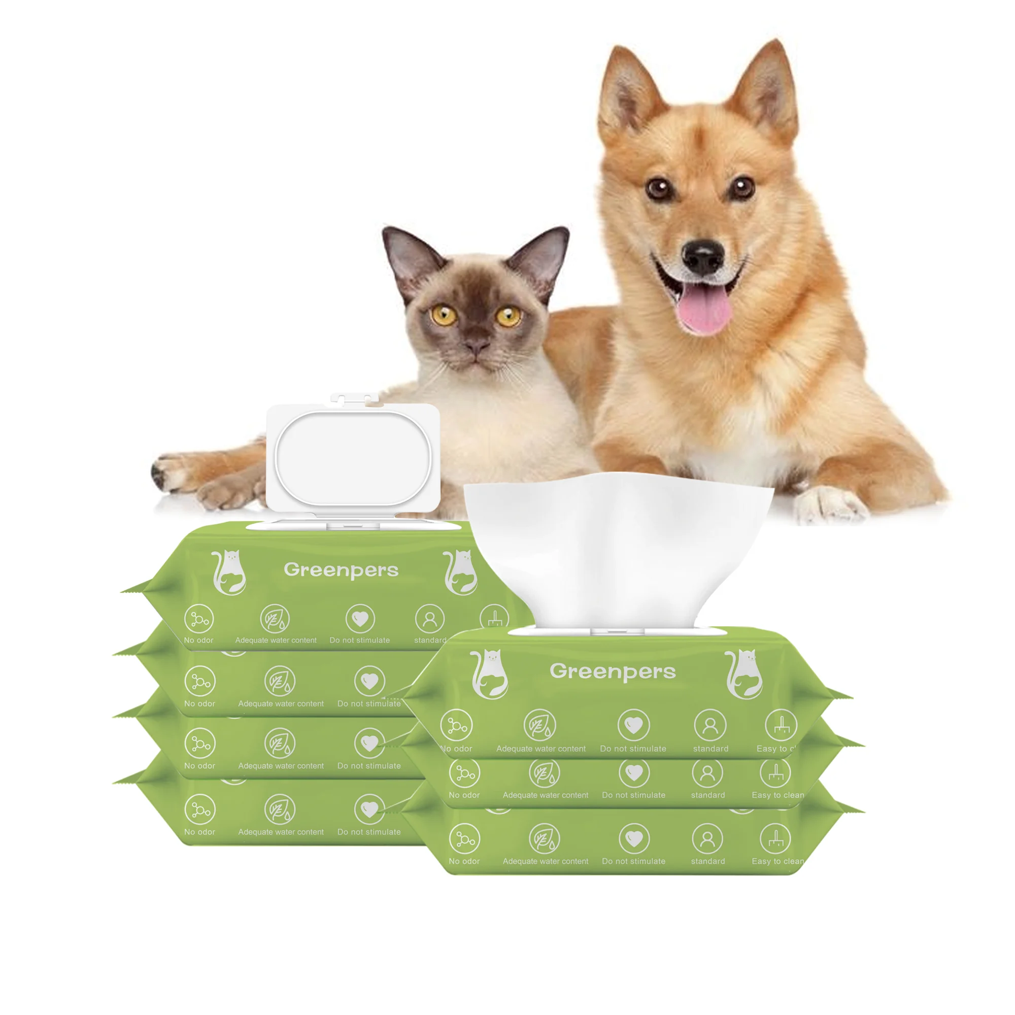 Custom Flushable Organic Pet Wet Wipes Biodegradable Oem Pet Wipes Adults Non-woven 2 Years Disposable Cleaning 150*200 Mm 630 G