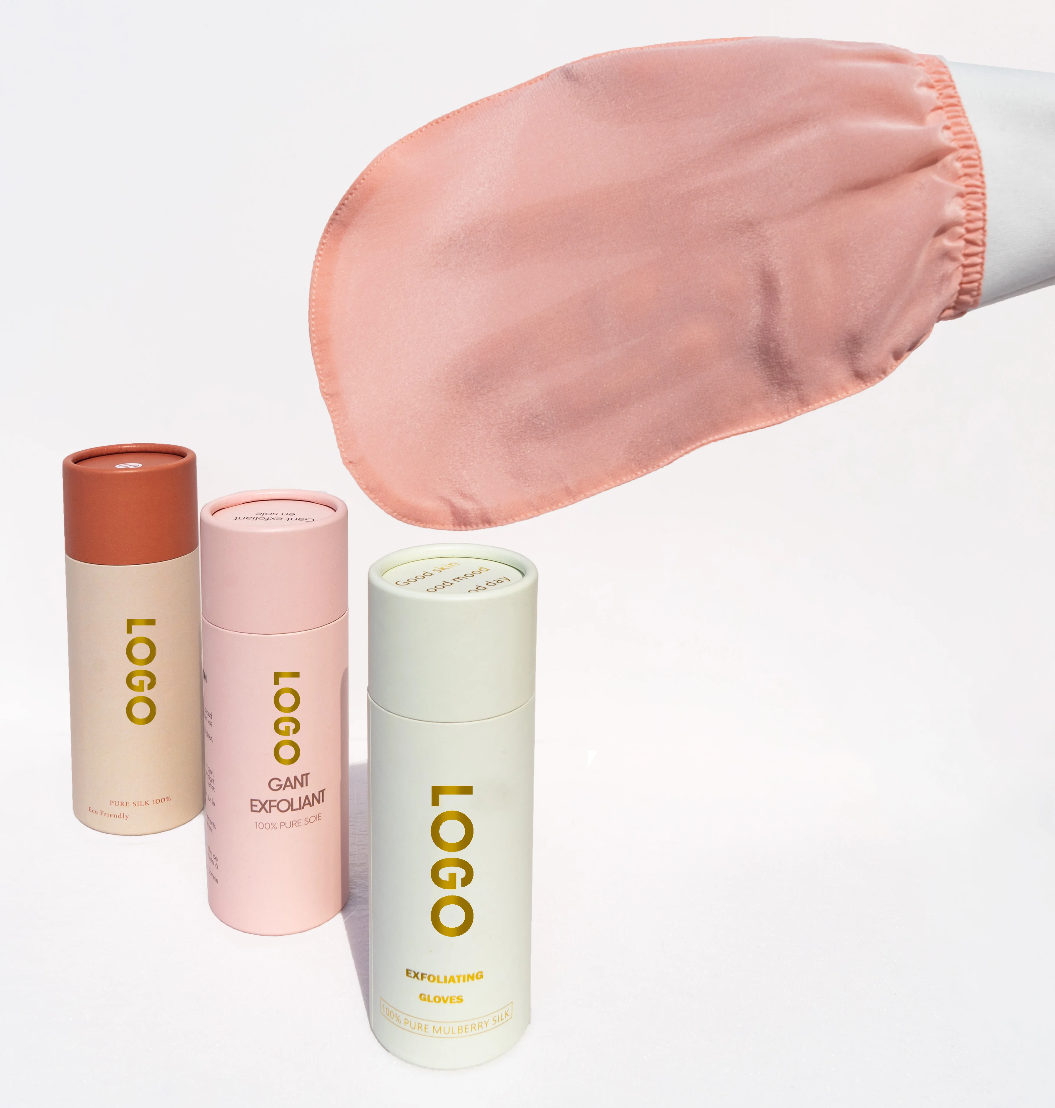 Customized cocoon Bath Scrub silk Glove Mitt Peeling Turkish Silk Exfoliating Body Mitt