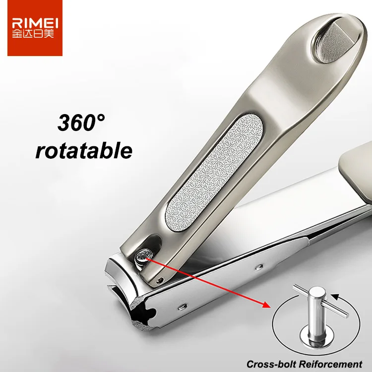 RIMEI  Nail Clippers with Catcher Professional Fingernail Clippers with Built-in Nail File Sharp durable Nail Cutters Trimmers