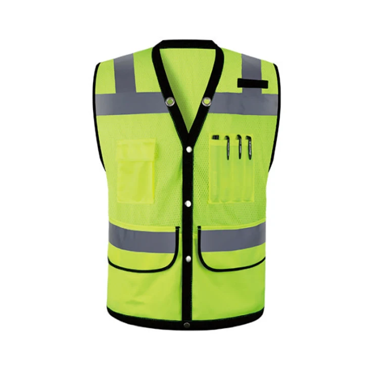 High Visibility Custom Your Logo Protective Workwear 5 Pockets With Reflective Strips Outdoor Work Safety Vest