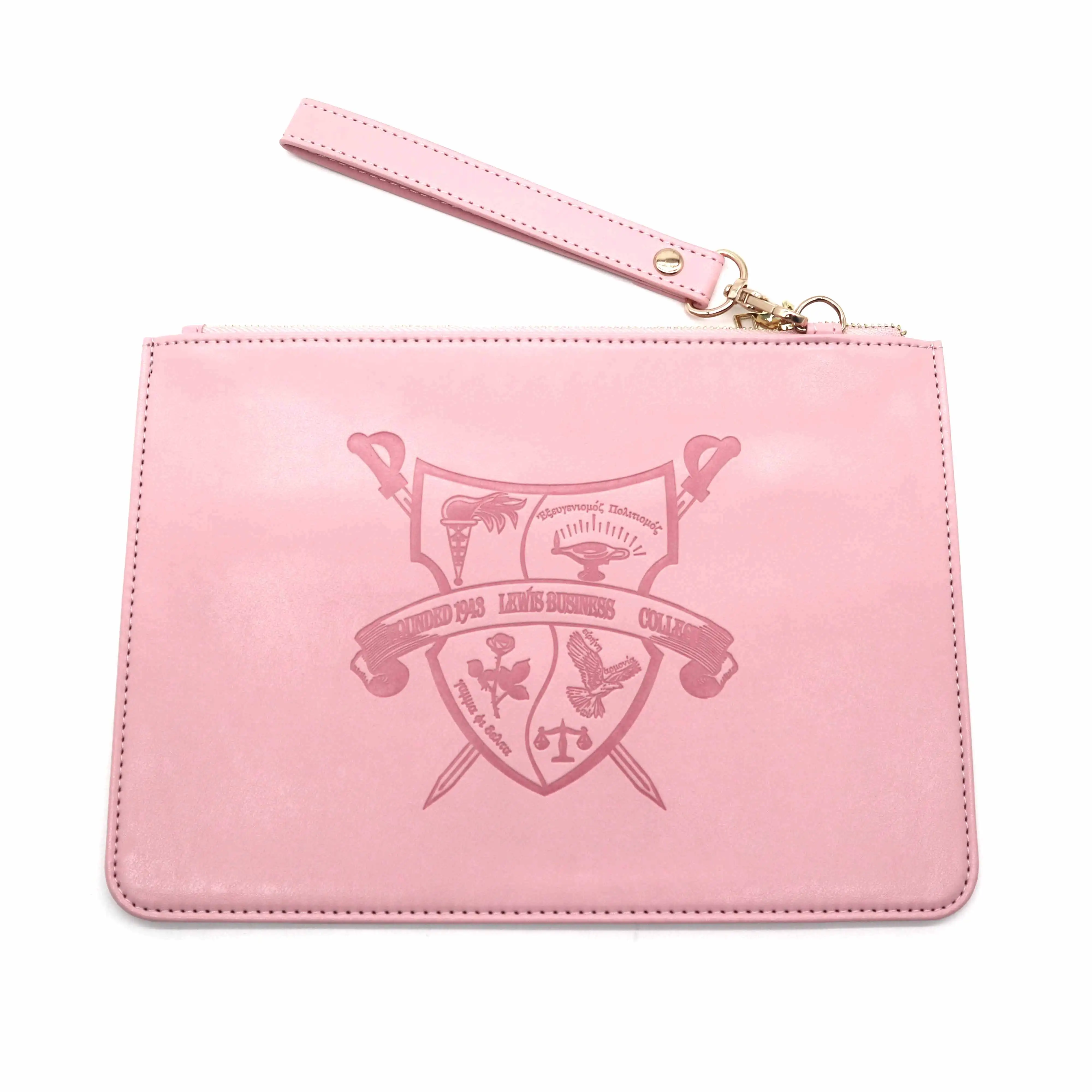 Sorority Chi Eta Phi PU leather travel bag for women Custom logo men genuine leather bags