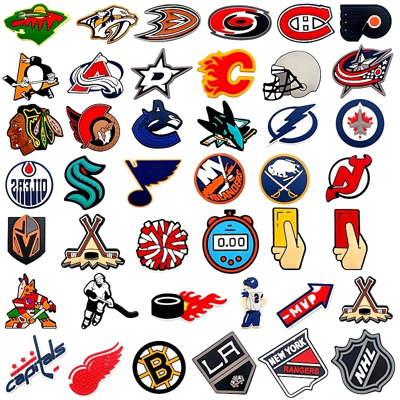 New Arrival Classic Hockey Shoe Charms Wholesale Custom Sports Shoe Charms Custom Clog PVC Shoe Decoration Charms