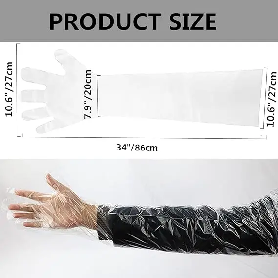 Long Glove Field Dressing Gutting Deer Gloves Disposable Long Shoulder Gloves Transparent