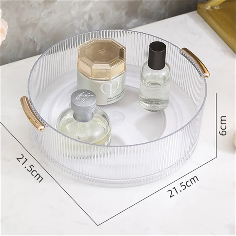 Rotating desktop containers Dresser Organizer Round Skincare Jewelry Cosmetic Storage Box Transparent rotatable makeup organizer