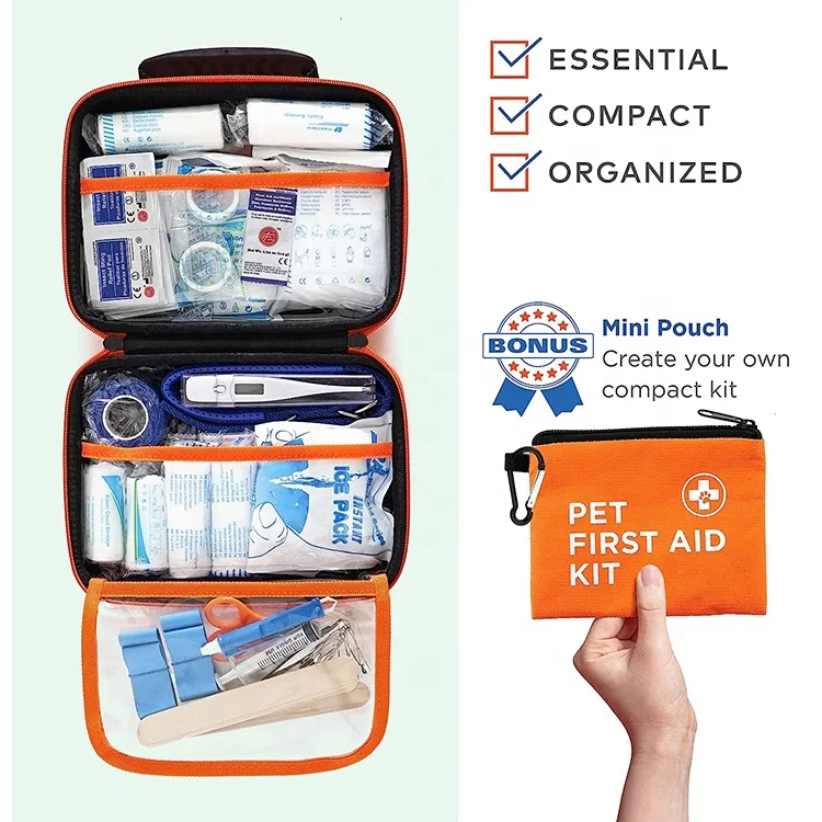 101 PCS Cat Dog First Aid Kit Travel Car Emergency Kit Pet Travel Box Vet First Aid Kit for Home