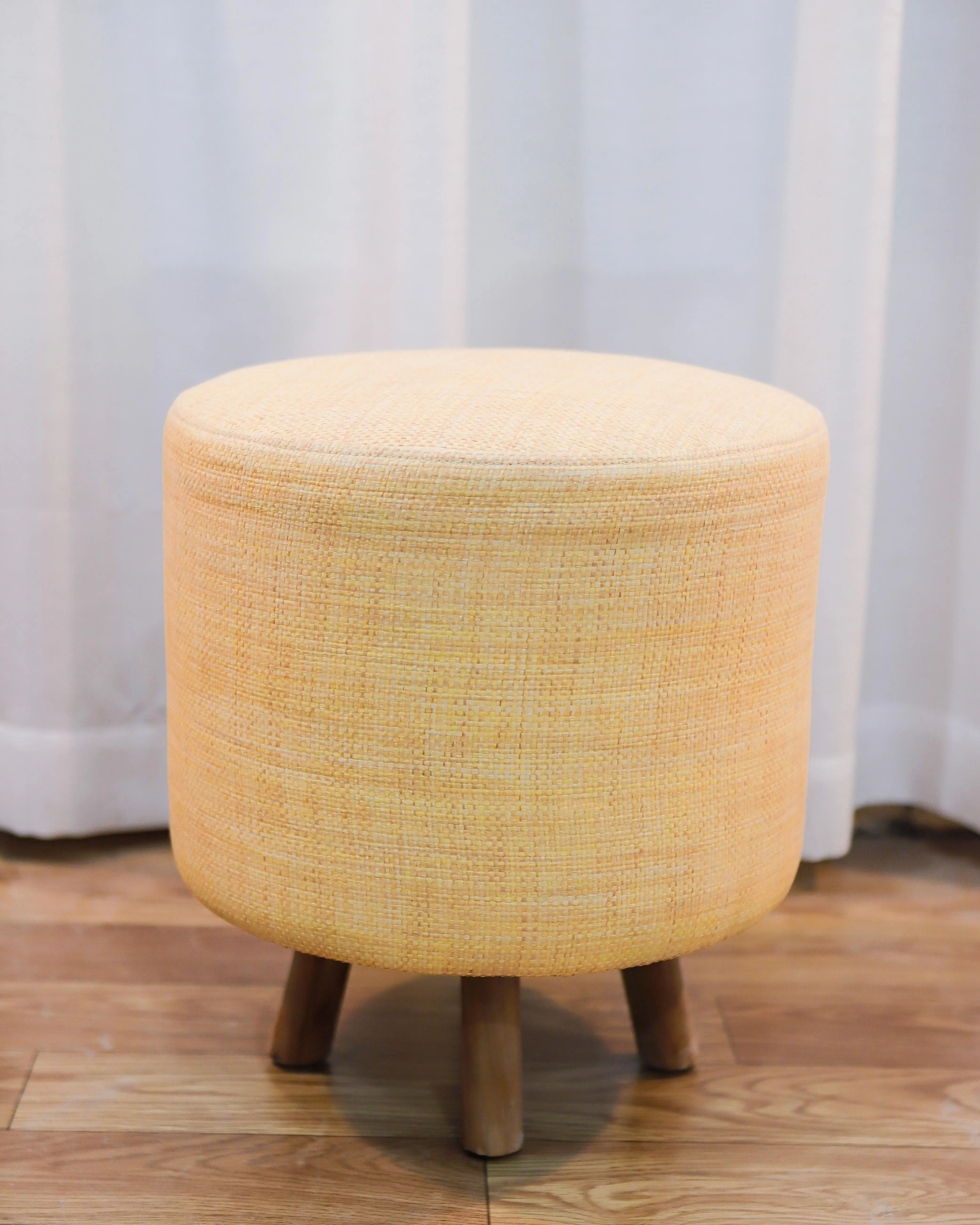 Экологически чистая современная мебель для гостиной, Сменная обувь, желтая ткань, круглый стул, ротанговый стул, оттоманка
