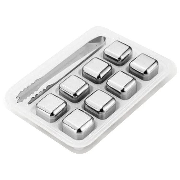 Кубики льда из нержавеющей стали F508 304, быстрозамороженные кубики льда, набор металлических кубиков льда