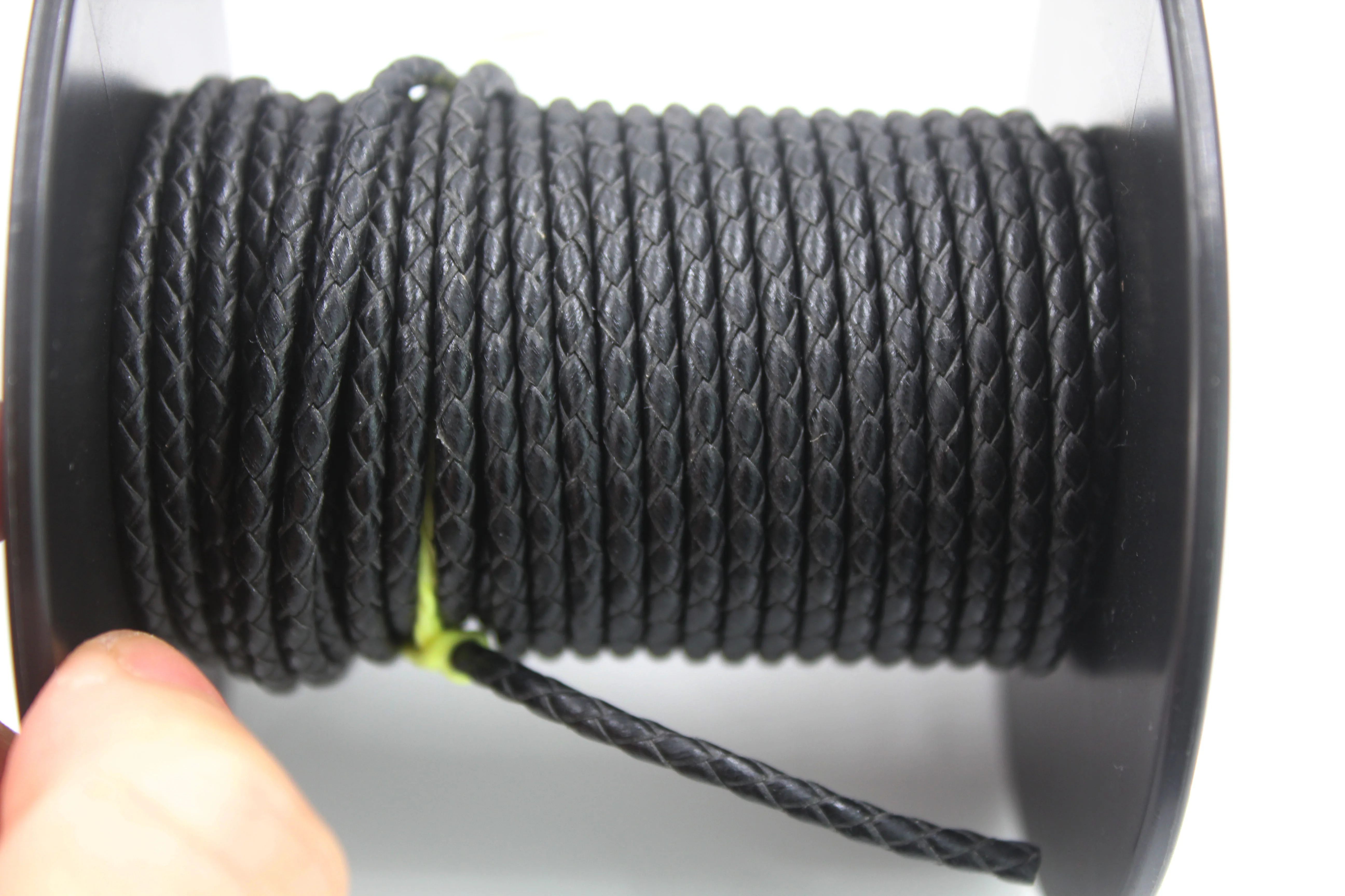 BMZ ready to ship!3mm 4 strands black braided genuine bovine bolo leather round cord