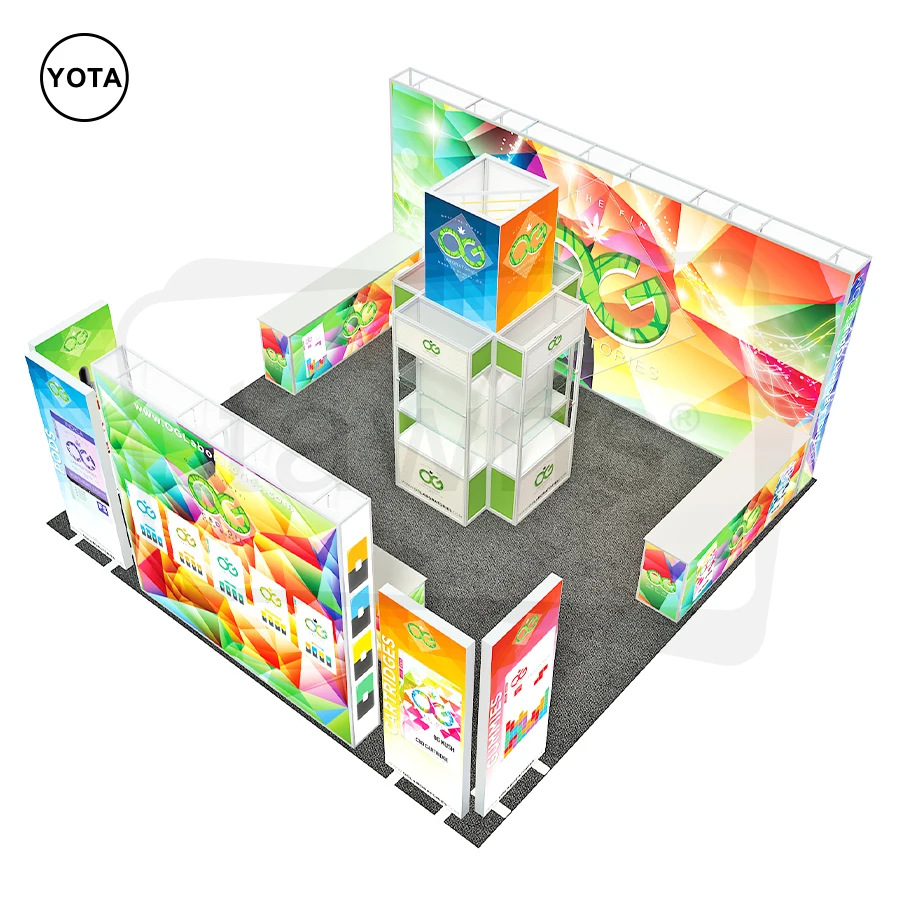 Tawns Quick Assemble Modular Aluminum Portable Show Case Fair Expo Folding Display Spiral Tower 6x6 Trade Show Exhibition Booth
